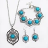 Tribal Antique Bracelet Earrings Necklace Turquoise Jewelry Sets
