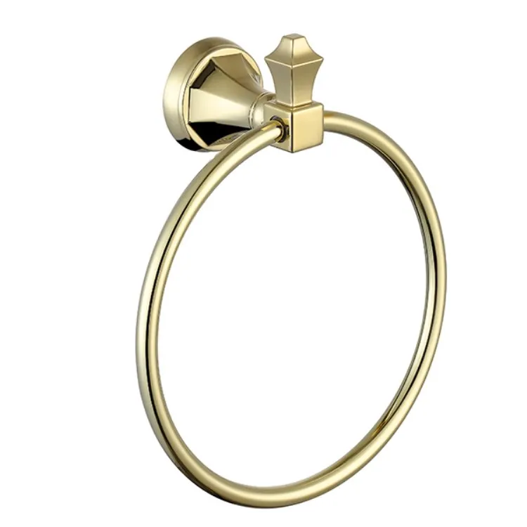 
5 Pcs Modern Luxury Brass Gold Plated Hotel Bathroom Set Accessories For Hotel 