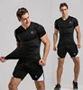 Outdoor Plain dri fit t shirt men's short sleeve round neck tee-shirt sport tights men's custom logo fitness shirt