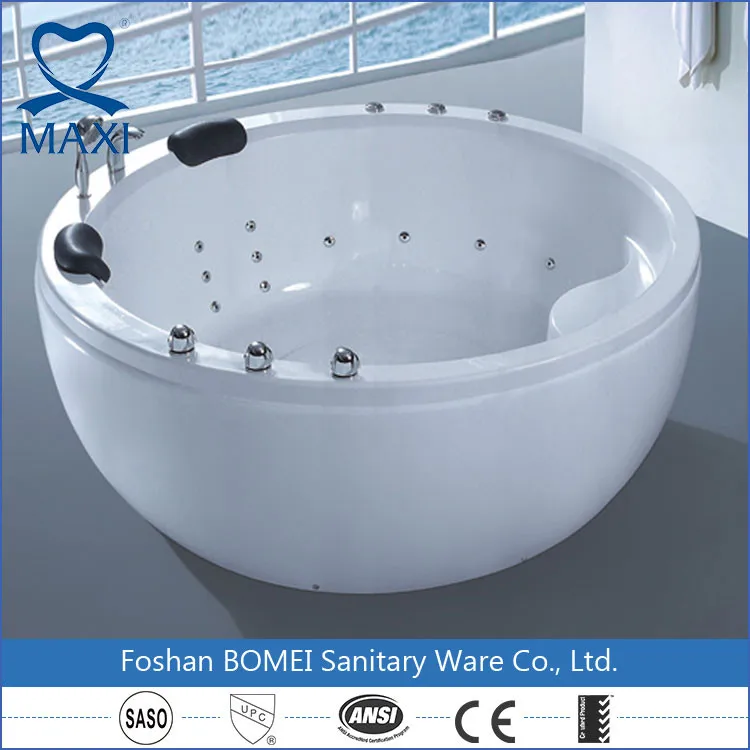 Big Hydro Massage Acrylic round white spa bathtub