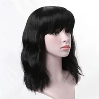 

Fashion Body Wave Hair Shoulder Length Synthetic Wigs With Bangs