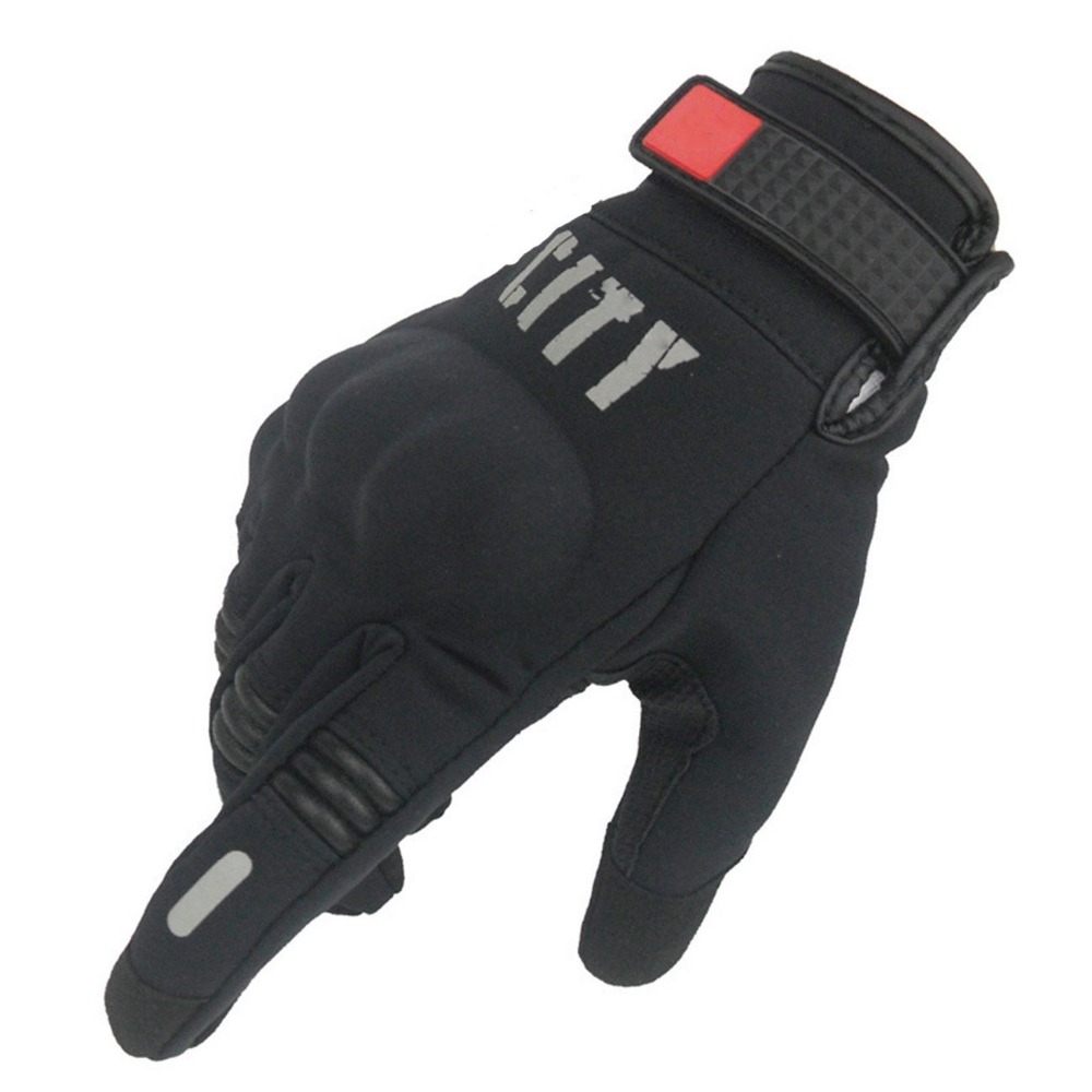 

Motorcycle Racing Gloves Knight Night Reflective Full Finger Touch Gloves Riding Off-road Motorcycle Gloves, Black