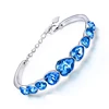 Wholesale 925 sterling silver blue crystal bracelet Austrian natural crystal bangle