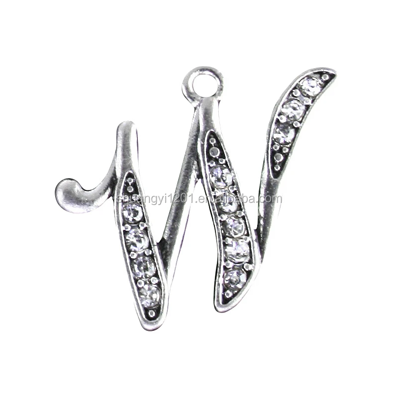 

Jewelry Making Accessories Rhinestone Crystal Initial Letter W Charms & Pendants