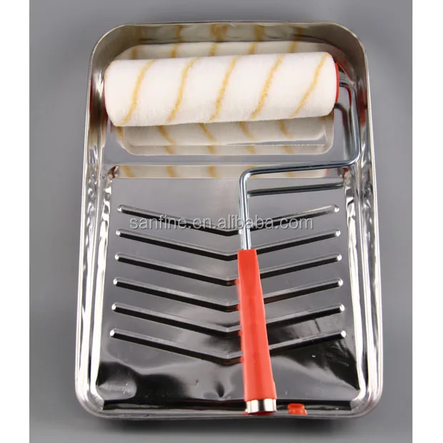 Multifunction Paint Roller Tray 3pc Roller Brush Kit Paint Tray Set For