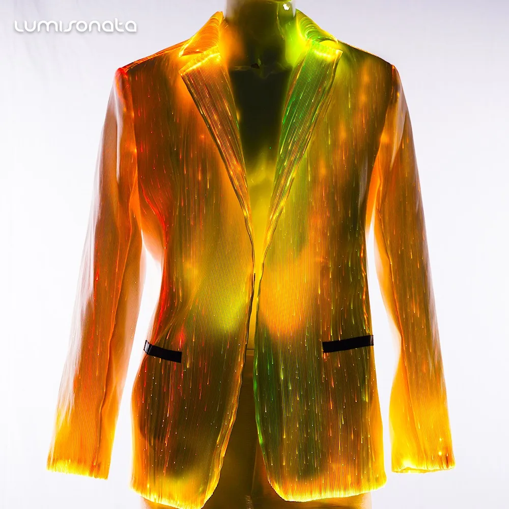 Led Light Jacket Evening Running Jacket Rave Party Wear Glow Jacket For
