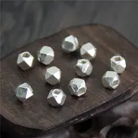 

Hot sale hand made 925 Sterling Silver Facet spacer Beads for jewelry making