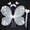 children's day white butterfly wing 3 piece set