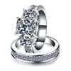 2Pcs/Set Luxury Full Crystal Rhinestone Rings For Women Zircon Jewelry HS-CS-B1183