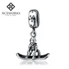 Ski Skier 925 Silver Bracelet Charms Beads