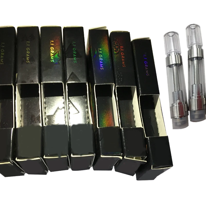 

E Cig Holographic Flavor Boxes Empty Cartridges 0.8ML 1.0ML 510 Thread Vape Pen Carts Ceramic Coil Vape Cartridge Packaging