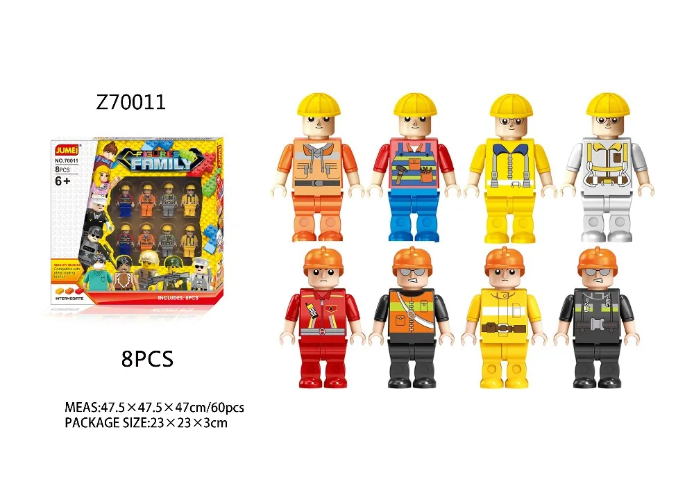 2 Pack Mini Figures Toy Block Bricks Character Set People Pack Family