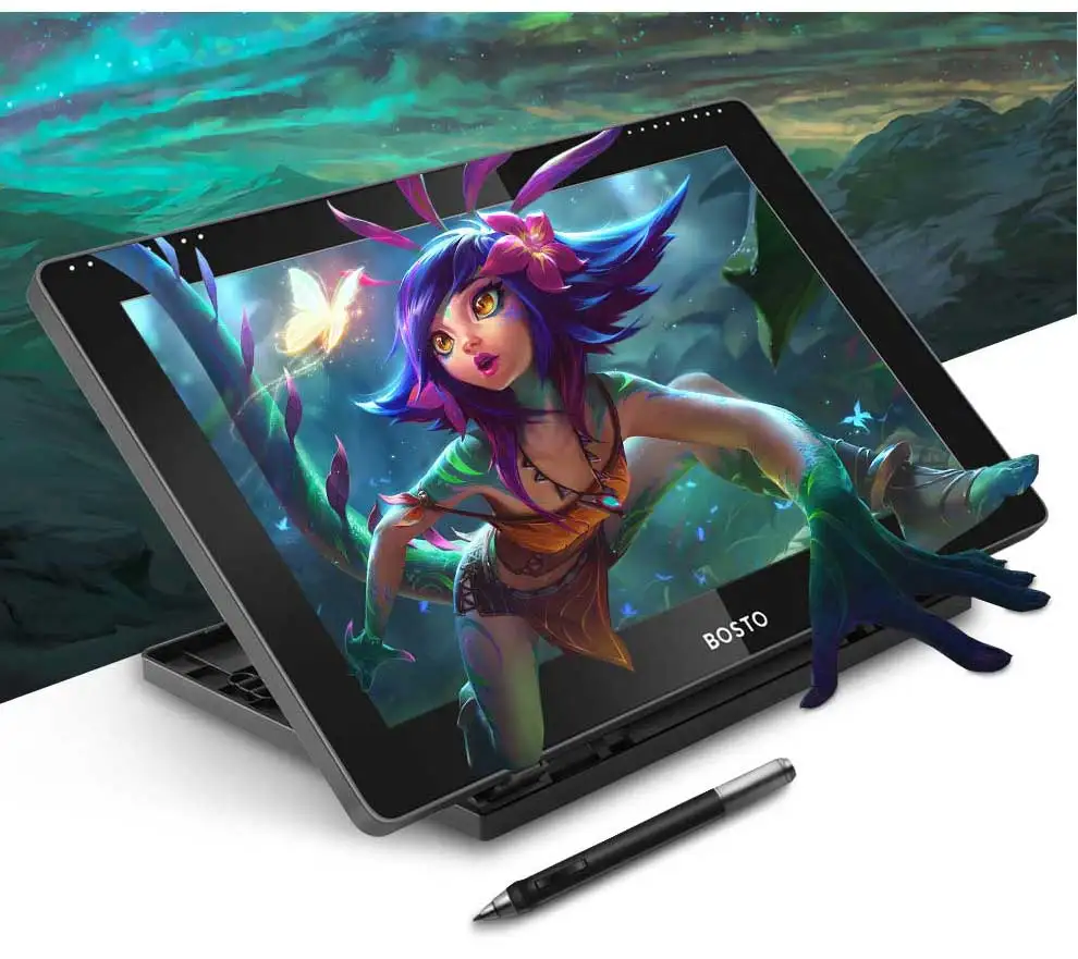 

Bosto 16inch Drawing Tablet Monitor Drawing Pen Display Graphic Monitor IPS Monitor 8192 Level Pen Pressure