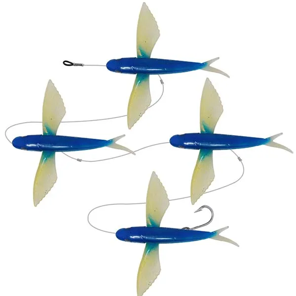 

Soft Plastic Fishing Lure Saltwater Fishing Daisy Chain Tuna Teaser Bar Ballistic Flying Fish, Multi