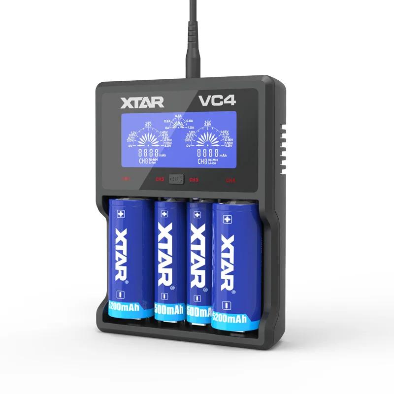 

FREE shipping to US - XTAR VC4 4 slots bays 5V 2.1A USB charger for 3.7V lithium and Ni-MH/Ni-Cd 21700/18650/AA/AAA battery