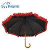 Beautiful red flower edge umbrella for wedding bride use wholesale