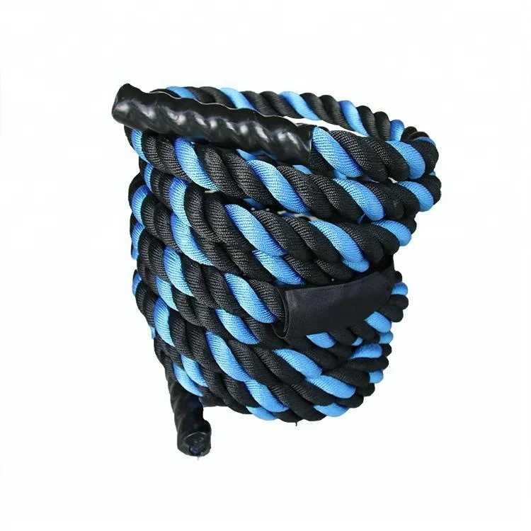 

Colored battling ropes for gym exercise, Blue;black with colorful line as per customers' request