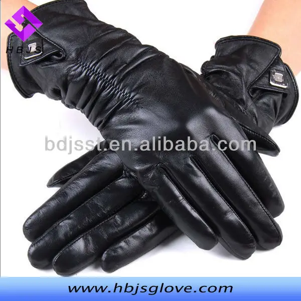 tight black leather gloves