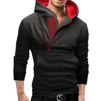 

Men Autumn Winter Letter Printed Side Zipper Hoodies Sweatshirts