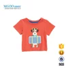 Animals applique kids t-shirt with hidden snaps Custom design internal-binding basic t shirt