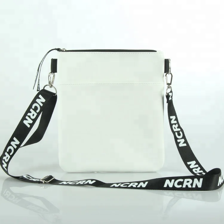 

White PVC Crossbody Shoulder Bag for Men, White (other colors are accepted)