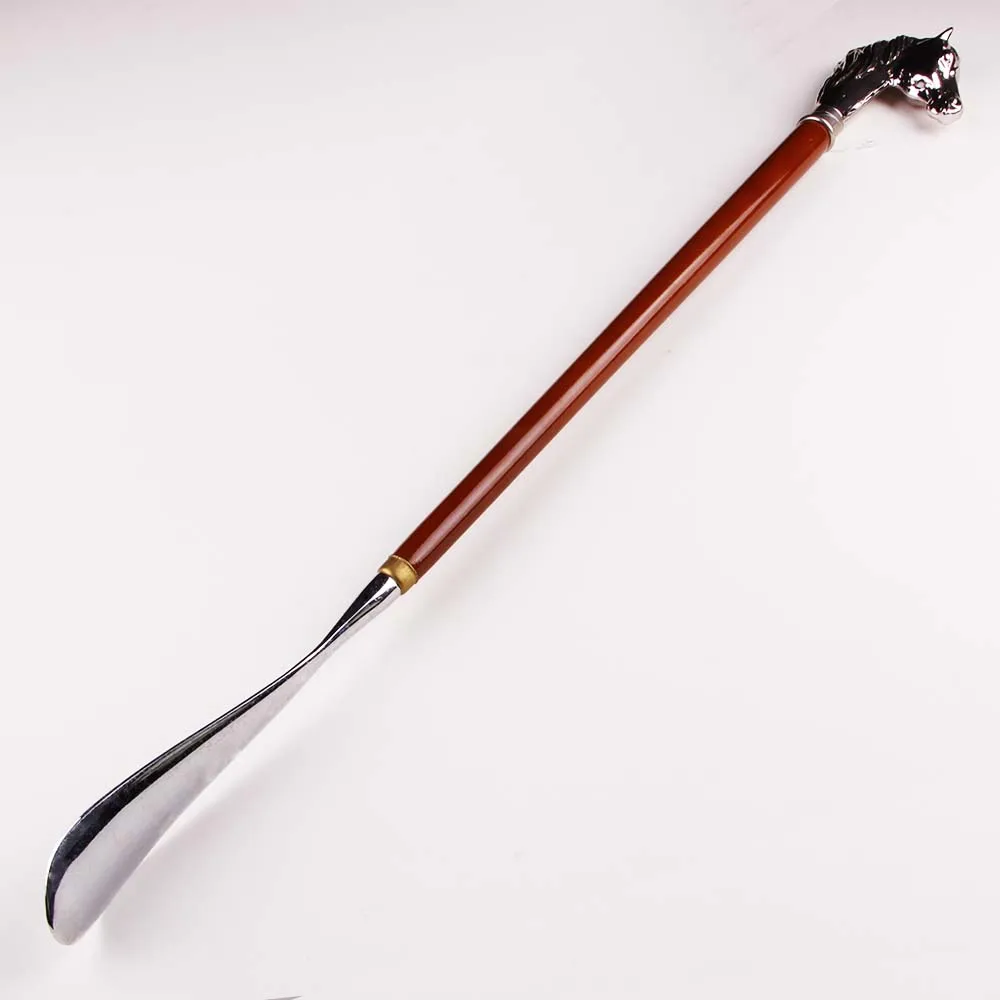 

62cm Decorative Luxury horse head long Shoe Horn- Durable & Sturdy Shoehorn, Golden/silver