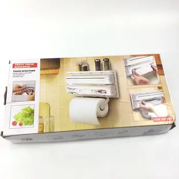 Triple Paper Dispenser For Kitchen Roll Aluminium Foil And Cling