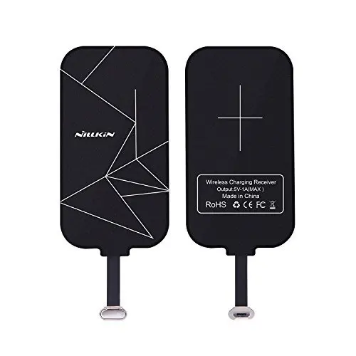 

2018 Qi Universal Ultra Slim Fast micro usb/Type-C wireless charger receiver for smartphone, Black/white