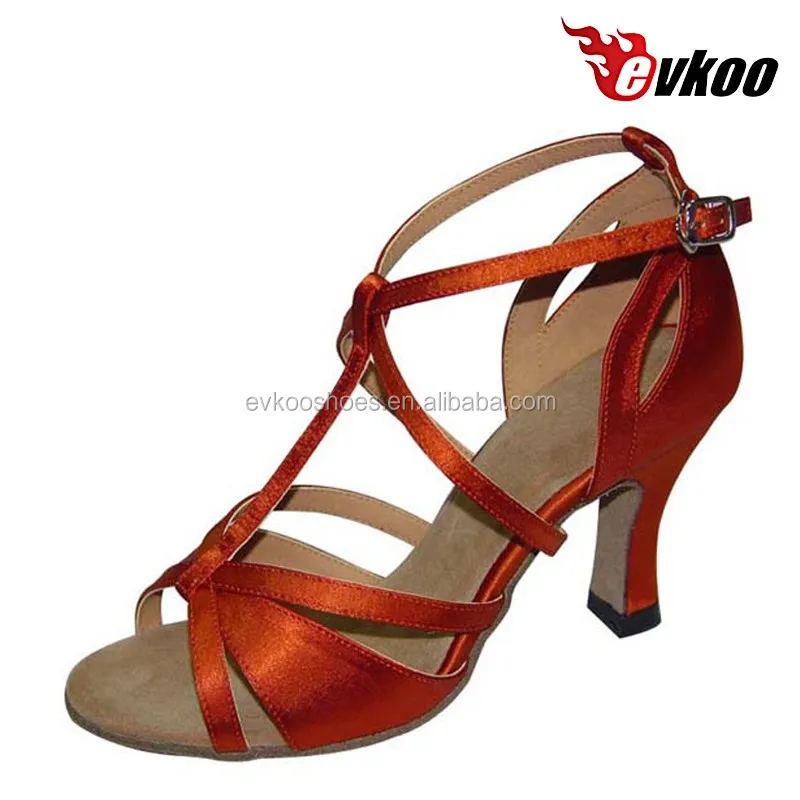 

EVKOO Red satin latin dance shoes women 2016