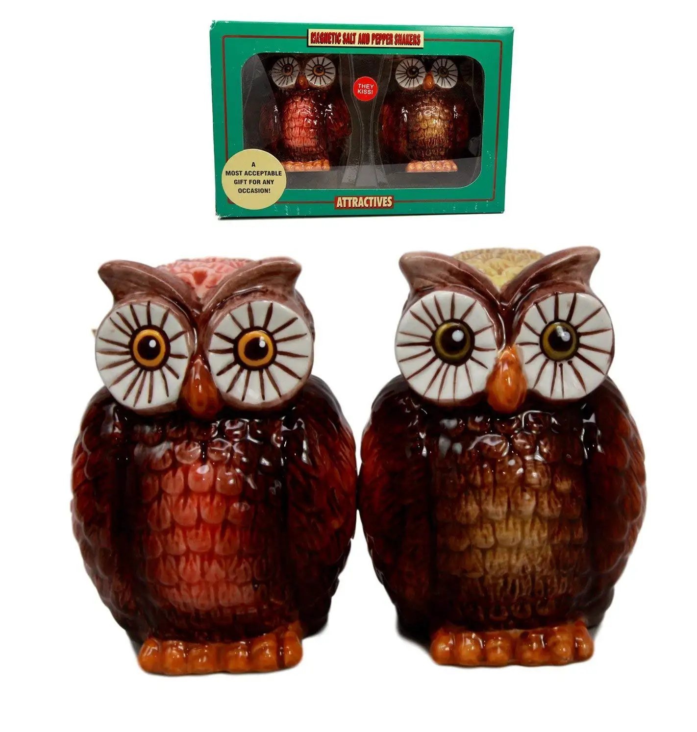 Discontinued by Manufacturer Owl Always Love You Kate Aspen Ceramic Mother and Baby Bird Salt and Pepper Shakers