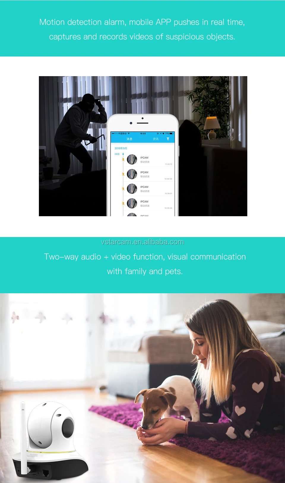 Vstarcam Builtin Laser Transmitter Pet Camera 3mp Wifi Indoor Pet