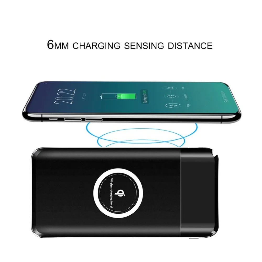 Portable Power Bank 20000mah Qi Wireless Charger Power Bank For Samsung