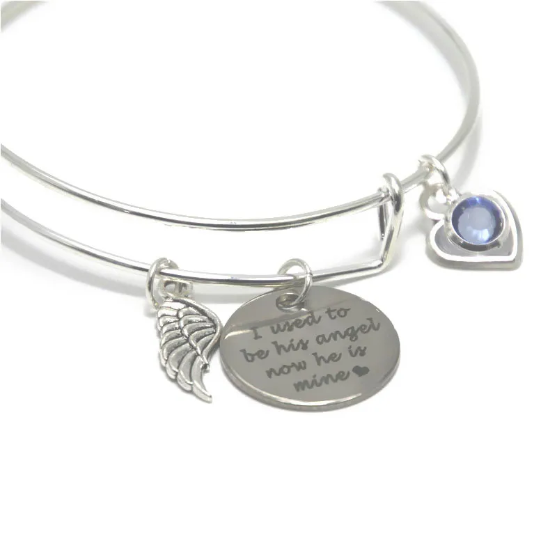 

I Used To Be His Angel Now He Is Mine Memorial Jewelry Daddy Loss Bereavement Gift Bracelet