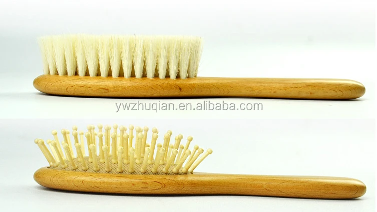 Factory direct supply wooden handle baby hair brush with comb sett