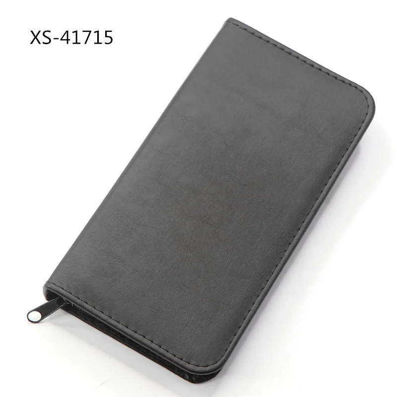 

Texture genuine cow leather custom wallet/purse, Black