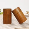Natural Zizyphus Jujube Wooden Cylinder Tea Cans,Creative Package Tea Coffee Gift Round Wood Box