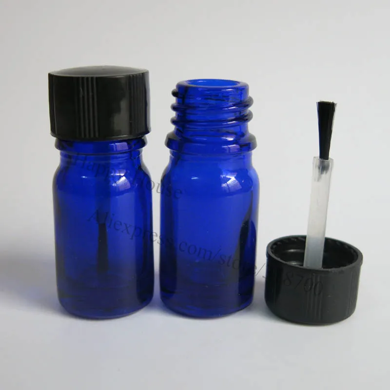 500 x 5ml Mini Cobalt Blue Glass Nail Polish Bottle 5cc Small Glass Essential Oil Bottle