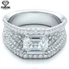 Contemporary mens ring cubic zirconia silver ring