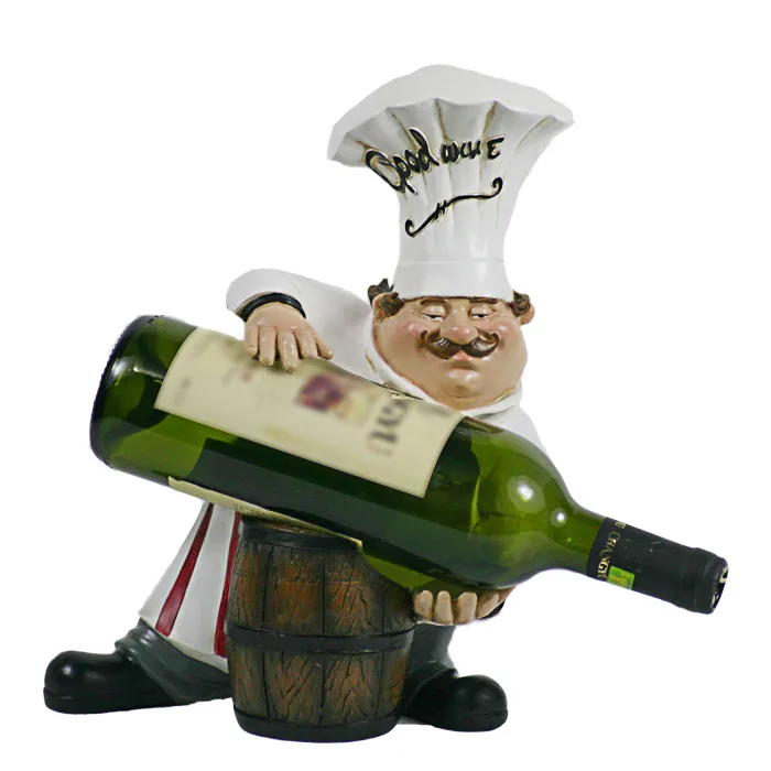 Fat Small Resin Chef Wine Holder Figurines Buy Fat Chef Kitchen