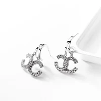 

925 Sterling Silver advanced CC earring Women French style 2019 New style