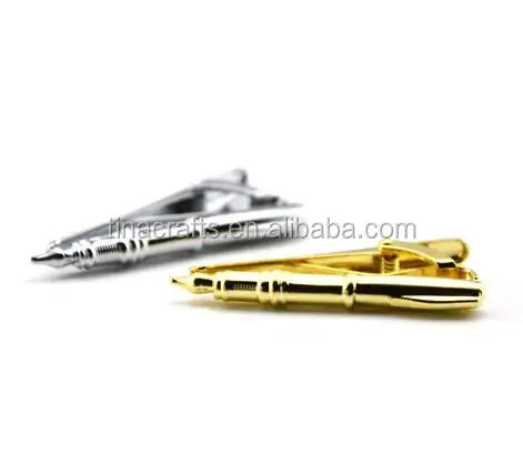 

Silver and gold Pen Tie Bar silver Metal Tie Clip