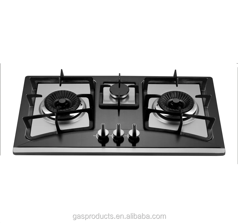 
Build In Cooking Tempered Glass Gas Stove 3 Burners 