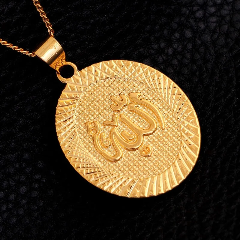 

18-karat gold Arab Sanskrit dubai shiny pendant necklace HongSheng jewelry for men&women P0038307