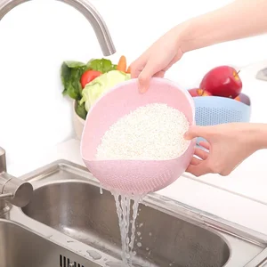 Image of Creative Household Multi-function Washing Fruit Vegetable Rice Washing Basket