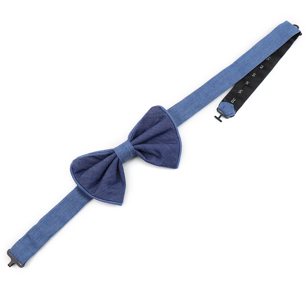 Denim Blue Custom Pre Tied Bow Ties Manufacturers Handmade Plain Dyed ...