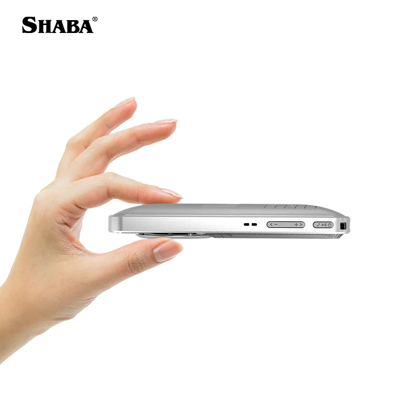 

Ultra Slim Bluetooths Speakers with Radio and Phone Stand, Portable Pocket Mini Speakers with LED Light, Aux in, Build-in, N/a