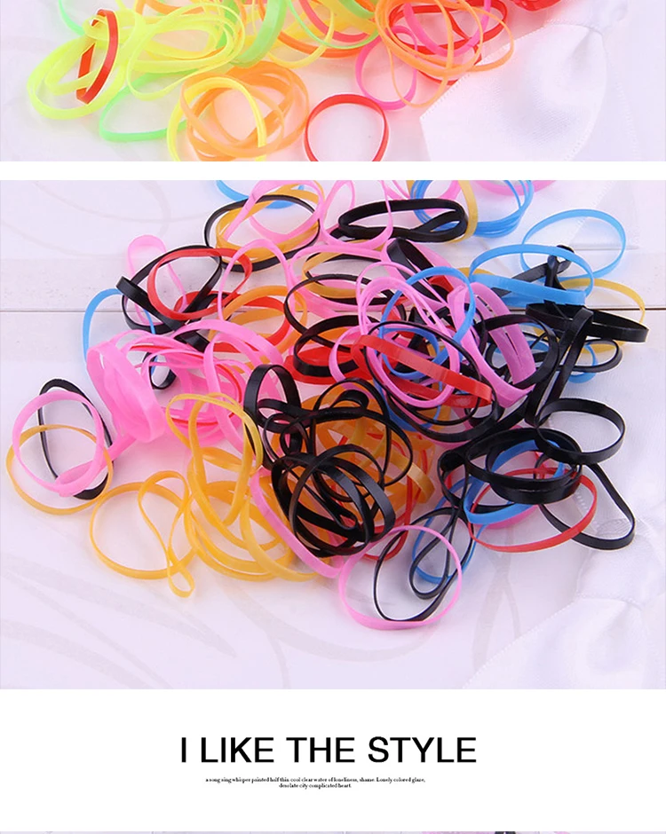 Plastic Hair Ties Ring Invisible Tie Traceless Rubber Band Elastic Kid