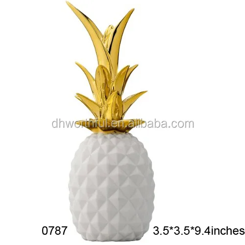 Wholesale White And Gold Ceramic Pineapple Decor Buy Ceramic