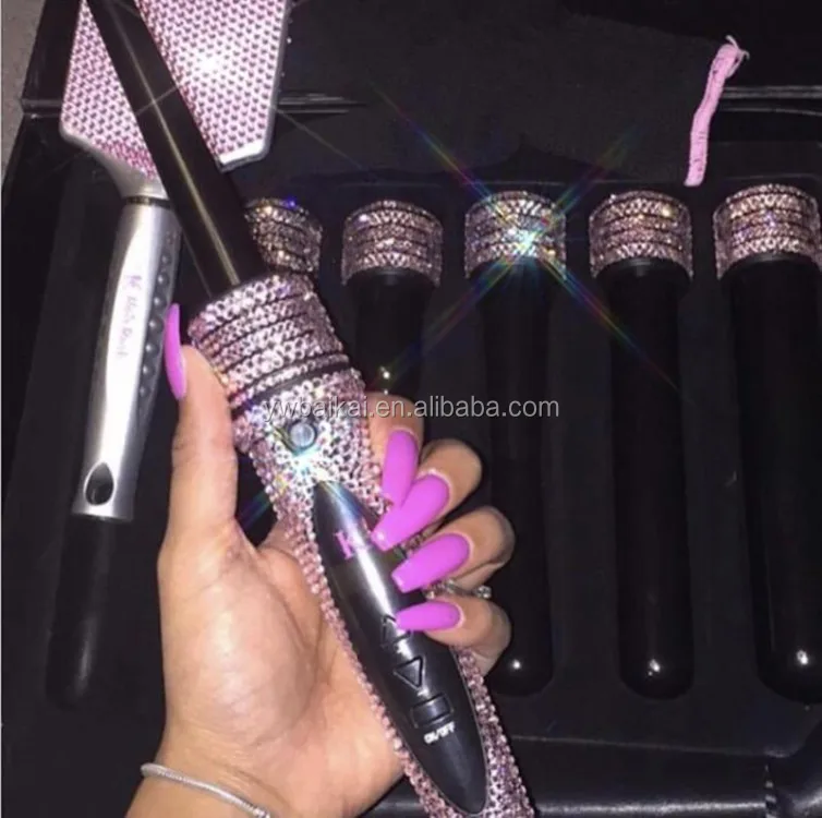 

Hot New Hair Tools 6 in 1 Bling Curling Set With temperature adjustabl Hair Curler Ceramic Barrels for All Hair Types