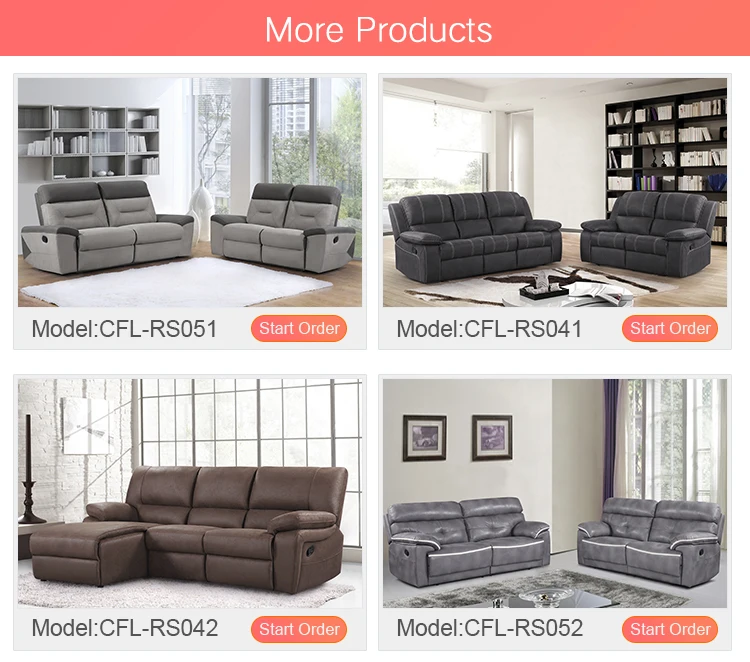 Wholesale Fabric Recliner Sofa Set Modern Living Room Furniture 1 2 3